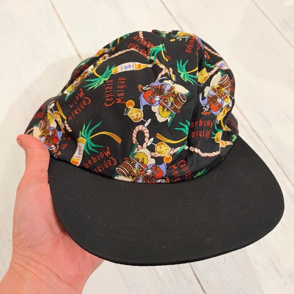 Sold Vintage black red, Captain Morgan trucker hat